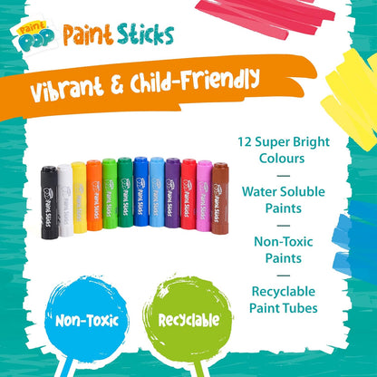 Paint Sticks For Kids - 24 Pack Assorted Colours - Twist & Paint