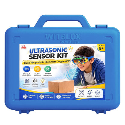WitBlox Sonar (Ultrasonic) Sensor Kit – Perfect for School Projects, Science Exhibition & Science Fair Models|Build Safety Alert |STEM Robotics DIY Age 8,9,10,11,12,13,14 |Free Classes| Made in India