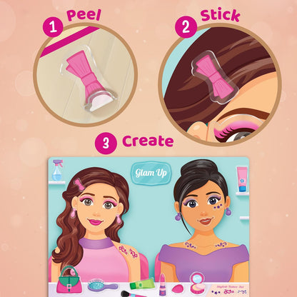Imagimake Reusable Sticker Fun Hair & Makeup Kit