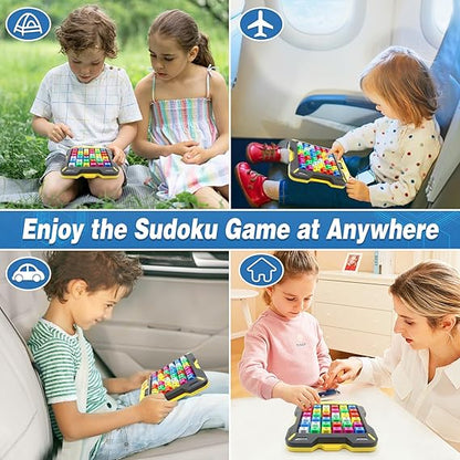 Smart Sudoku Puzzle Game – Electronic 4-in-1 Brain Teaser Console for Kids & Adults 🎮 | 3500+ Logic Challenges 🧩 | STEM Learning Toy | Portable Travel Puzzle Gift for Ages 4+