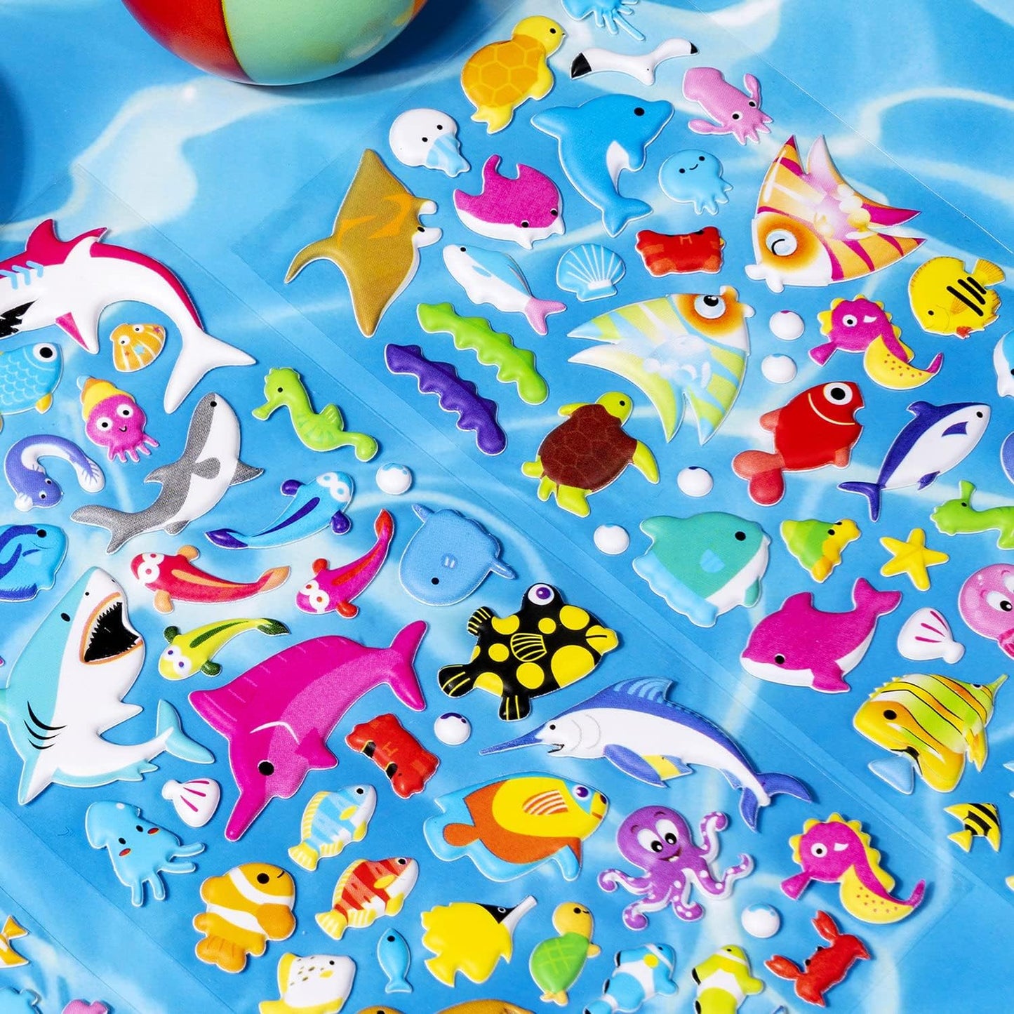 Under Sea Animal Puffy Stickers - 4 Different Sheets 200+Stickers