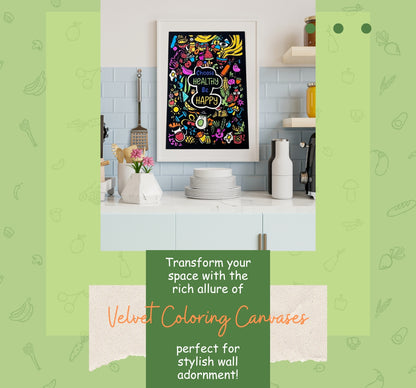 PEPPLAY VELVET COLOURING POSTERS - COLOURFUL HEALTH