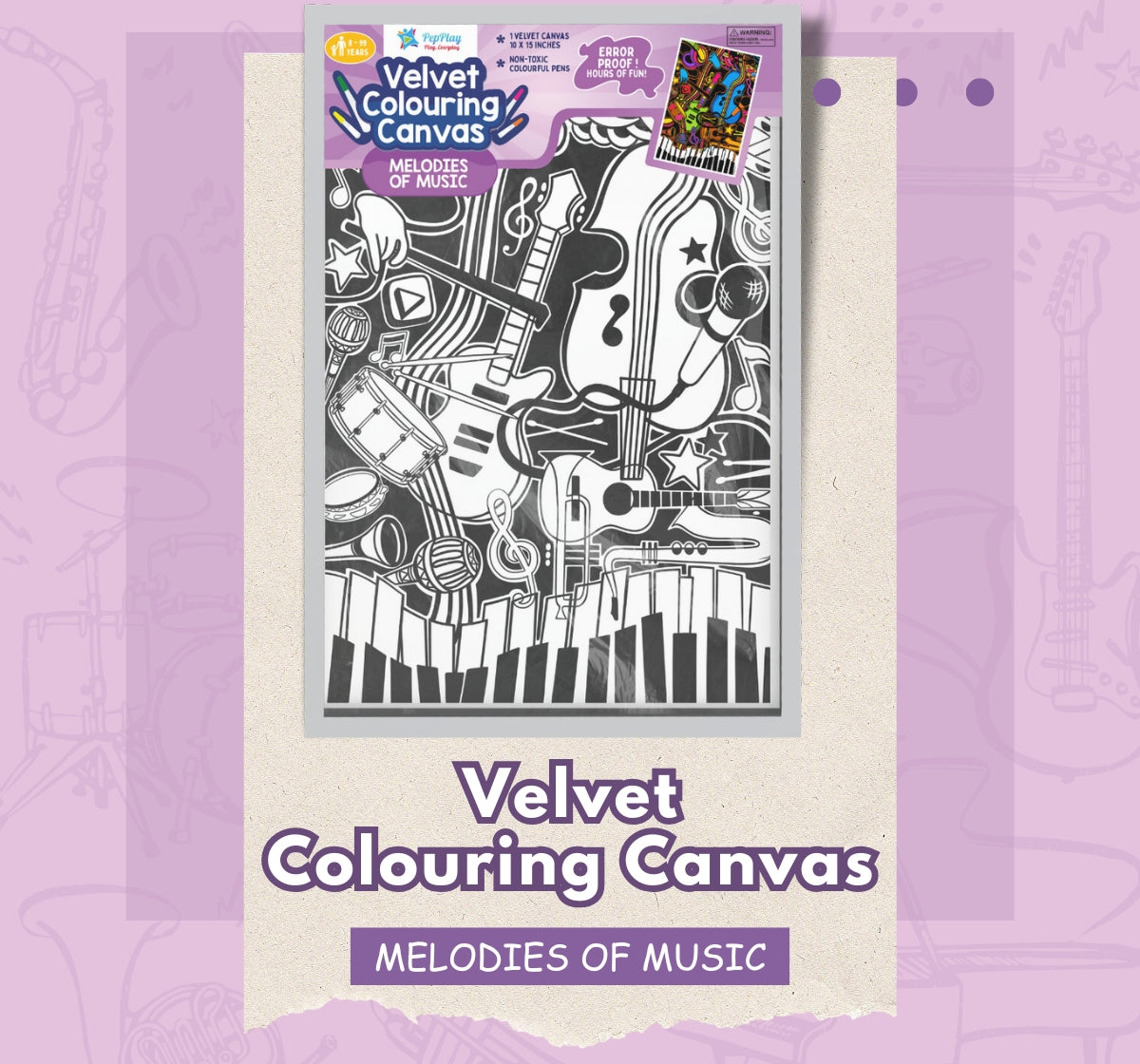 PEPPLAY VELVET COLOURING POSTERS - MELODIES OF MUSIC