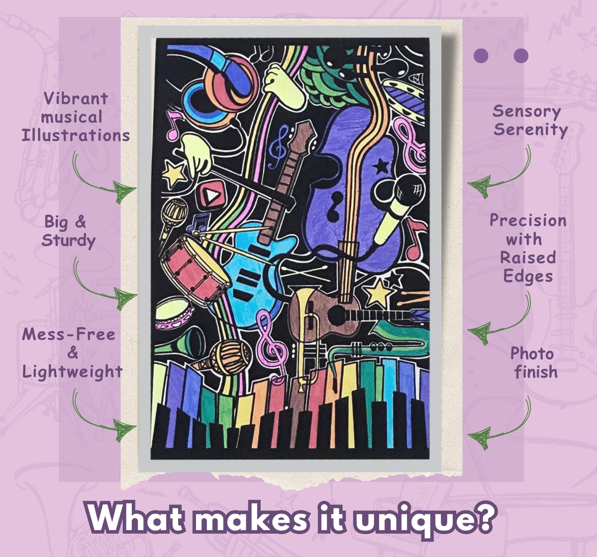 PEPPLAY VELVET COLOURING POSTERS - MELODIES OF MUSIC