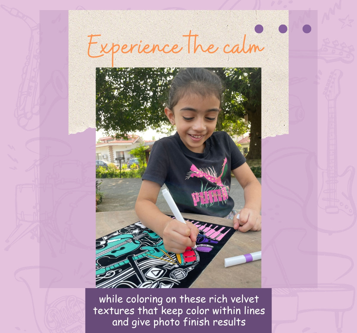 PEPPLAY VELVET COLOURING POSTERS - MELODIES OF MUSIC