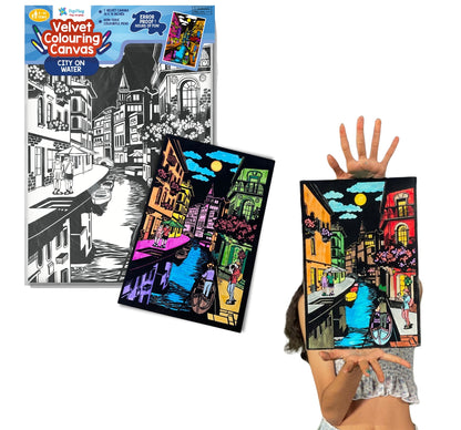 PEPPLAY VELVET COLOURING POSTERS - CITY ON WATER