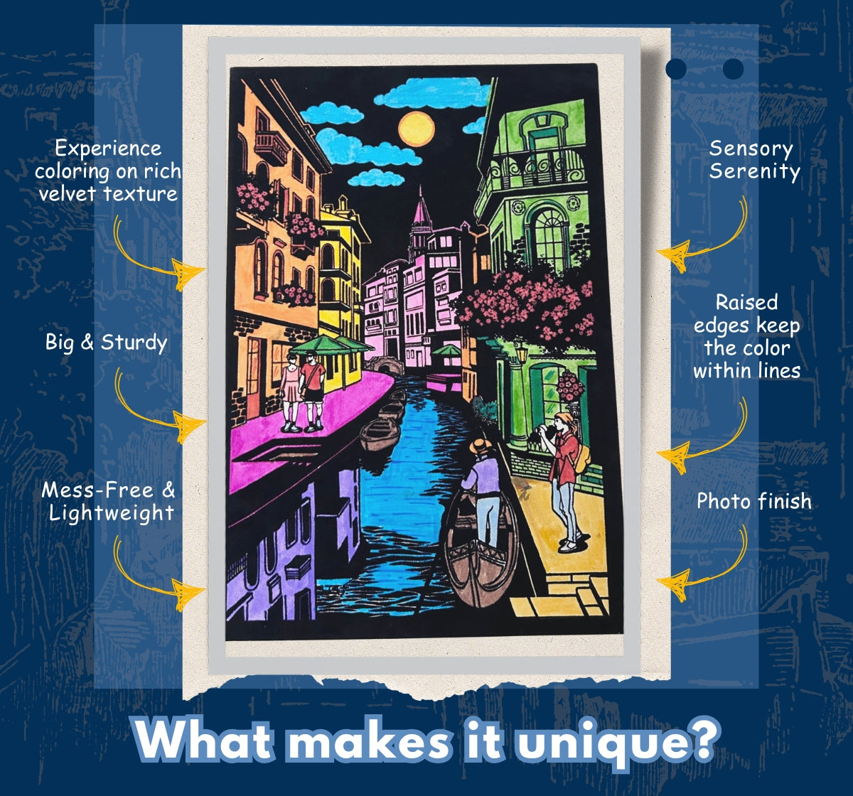 PEPPLAY VELVET COLOURING POSTERS - CITY ON WATER