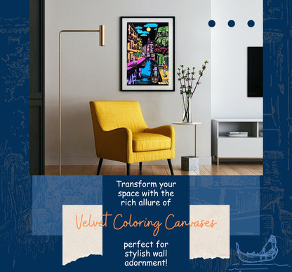 PEPPLAY VELVET COLOURING POSTERS - CITY ON WATER