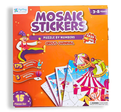 PEPPLAY MOSAIC STICKER BY NUMBER - CIRCUS CARNIVAL