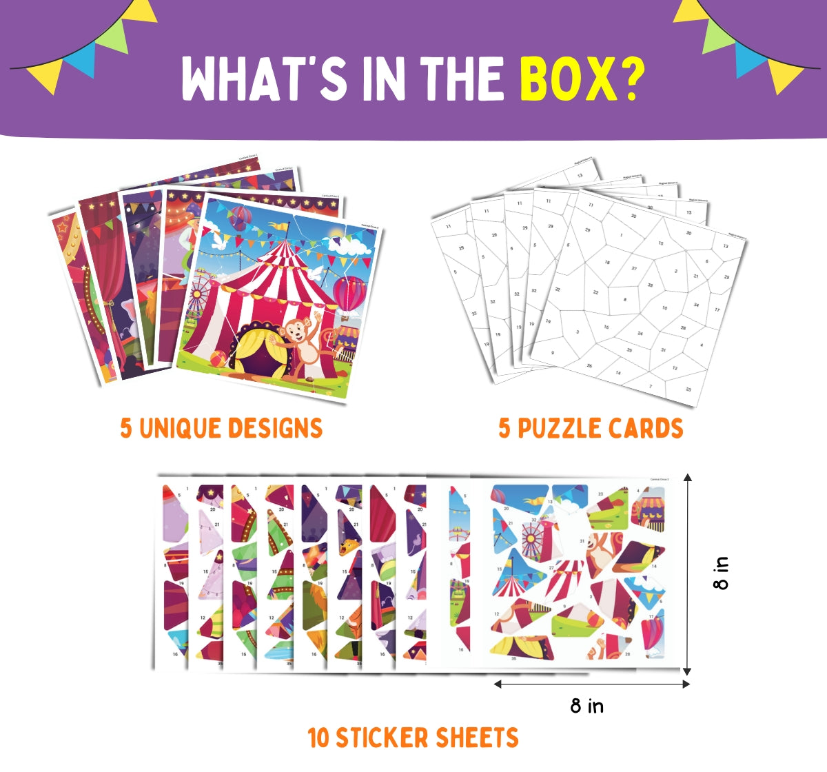 PEPPLAY MOSAIC STICKER BY NUMBER - CIRCUS CARNIVAL