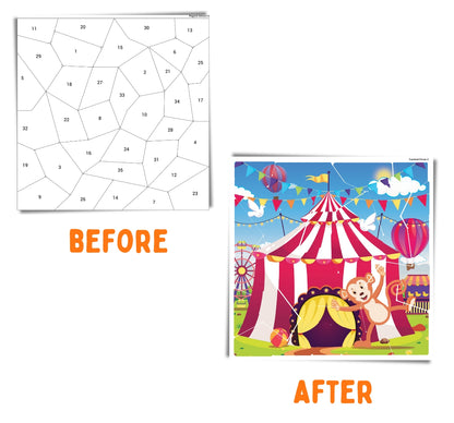 PEPPLAY MOSAIC STICKER BY NUMBER - CIRCUS CARNIVAL