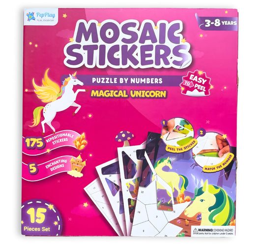 PEPPLAY MOSAIC STICKER BY NUMBER - MAGICAL UNICORN