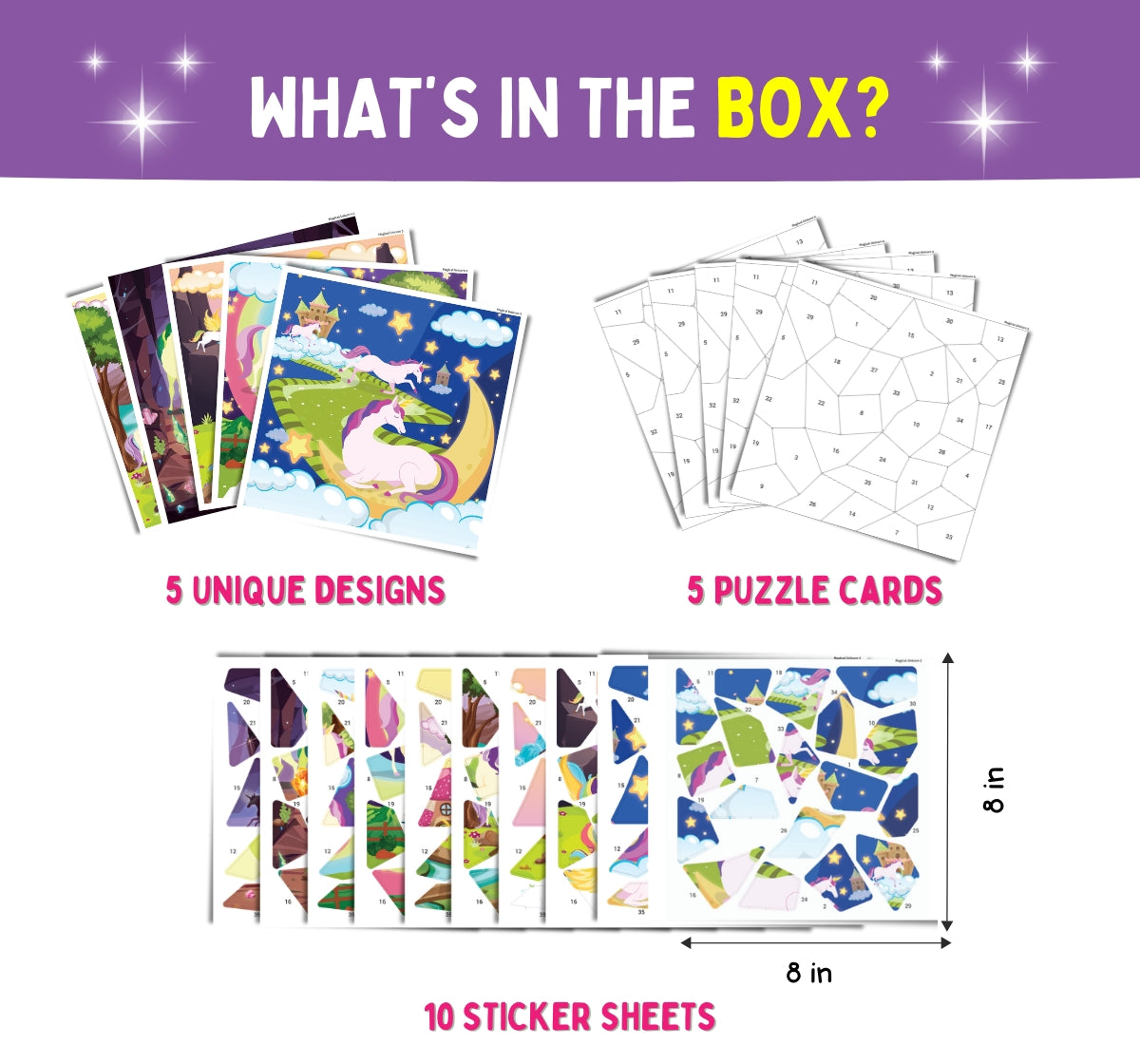 PEPPLAY MOSAIC STICKER BY NUMBER - MAGICAL UNICORN