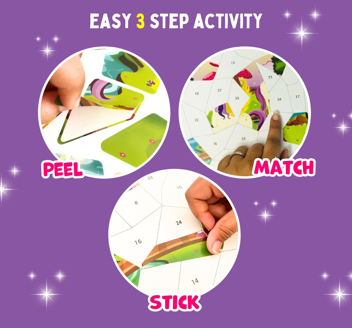 PEPPLAY MOSAIC STICKER BY NUMBER - MAGICAL UNICORN