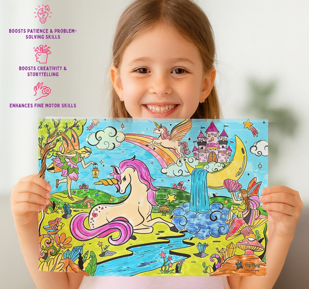 PEPPLAY RECOLOURABLES COLOUR & WIPE PLACEMATS - MAGICAL LAND