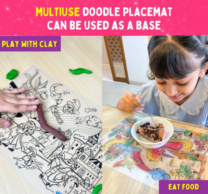 PEPPLAY RECOLOURABLES COLOUR & WIPE PLACEMATS - MAGICAL LAND
