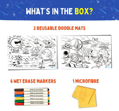 PEPPLAY RECOLOURABLES COLOUR & WIPE PLACEMATS - SPACE SAGA