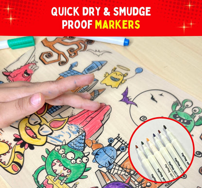 PEPPLAY RECOLOURABLES COLOUR & WIPE PLACEMATS - SUPER POWER