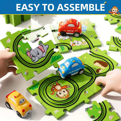 Rail Car Puzzle Track Car Play Set