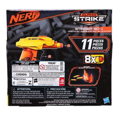 Nerf Alpha Strike Set Stinger Sd-1 Toy Blaster with Targeting Set-11-Piece Alpha Strike Set Includes Toy Blaster