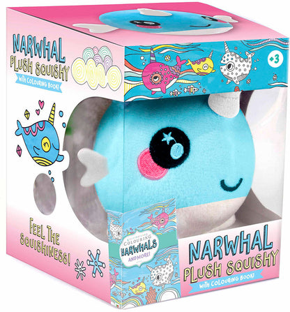 Narwhal Plush - Unicorn Squishy and Book Kit