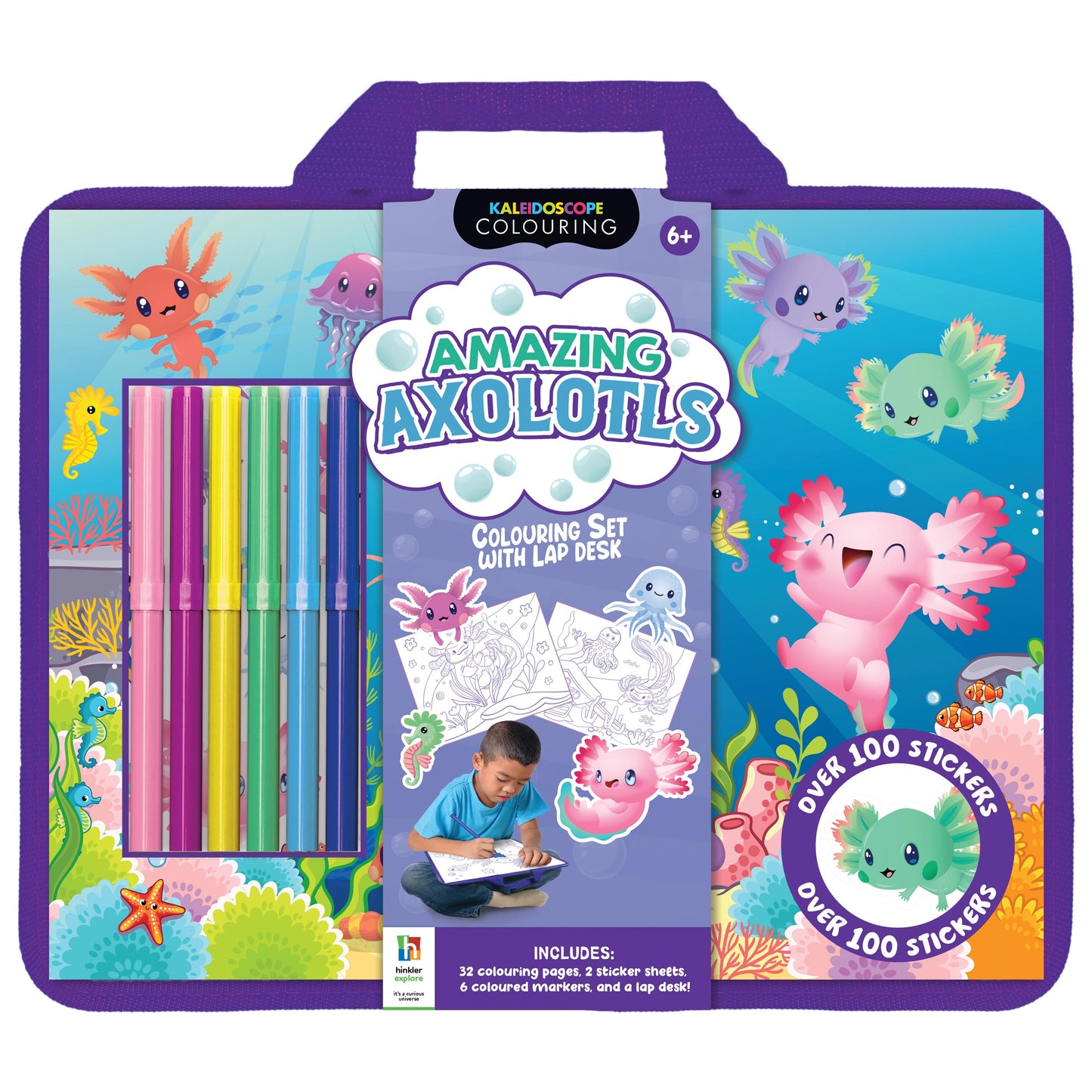 🖍️ Colouring Set with Lap Desk –  100+ Stickers, Markers & Activity Pages