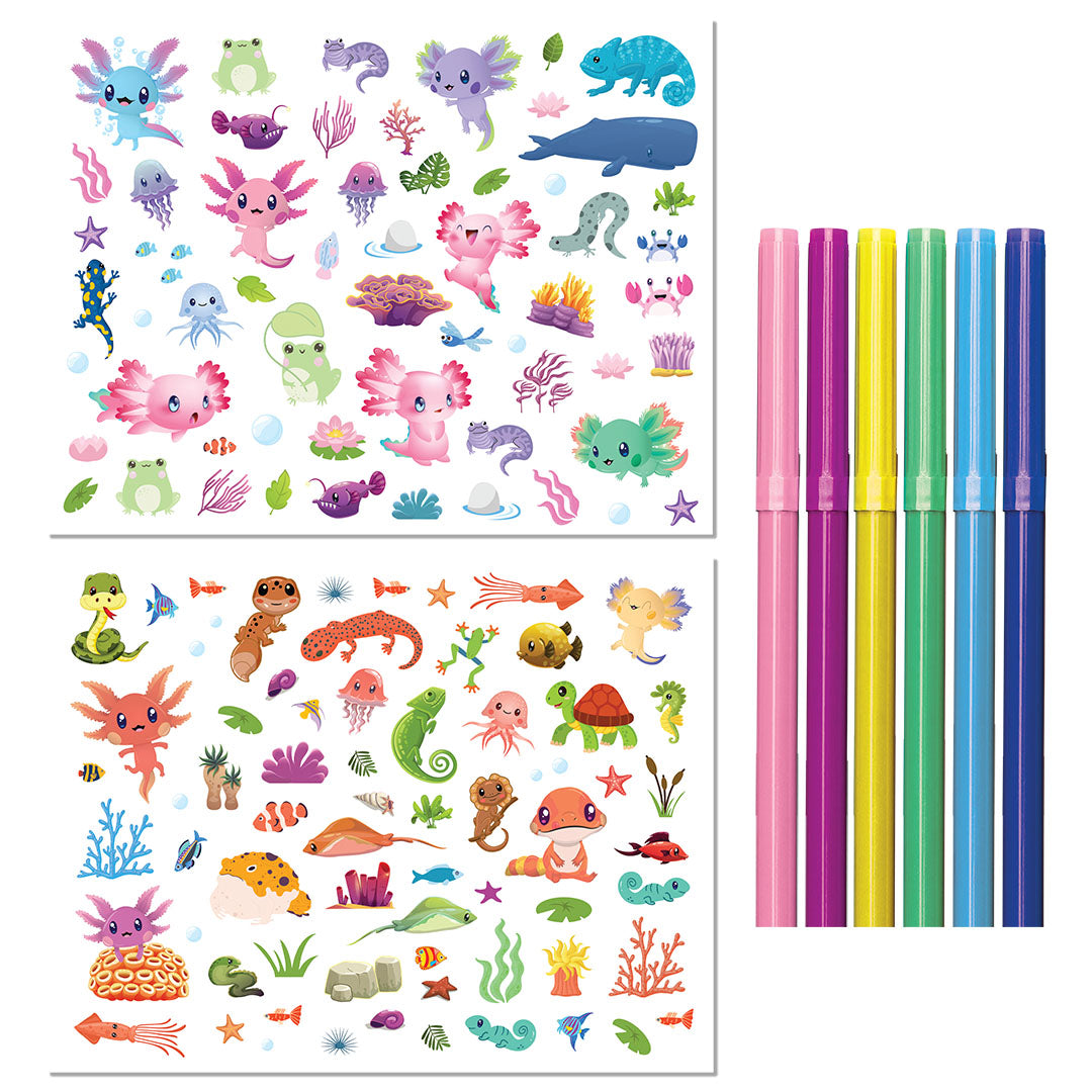 🖍️ Colouring Set with Lap Desk –  100+ Stickers, Markers & Activity Pages
