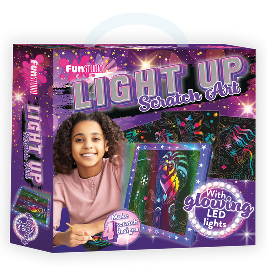 Light Up Scratch Art Kit with Glowing LED Lights