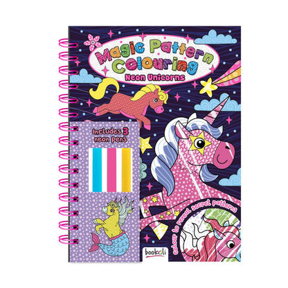 Magic Pattern Colouring Book Neon Unicorns