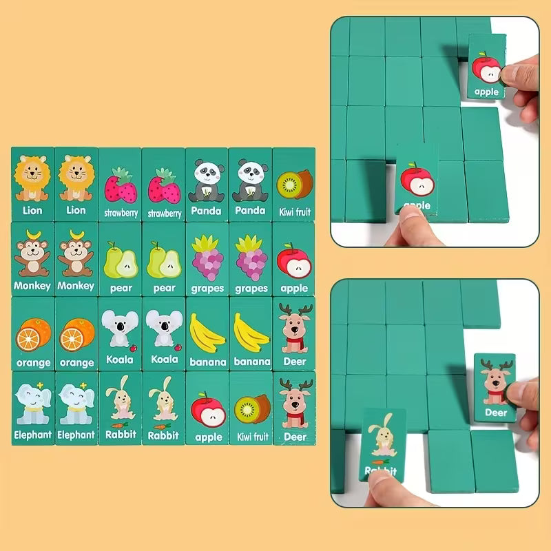 Wooden Domino Toy for Cognitive Development