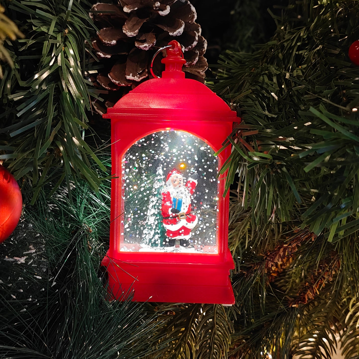 Light-Up Santa Gift Lantern