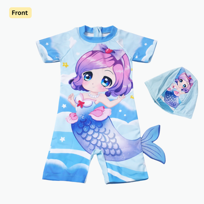 Aqua Angel Mermaid Suit with Cap