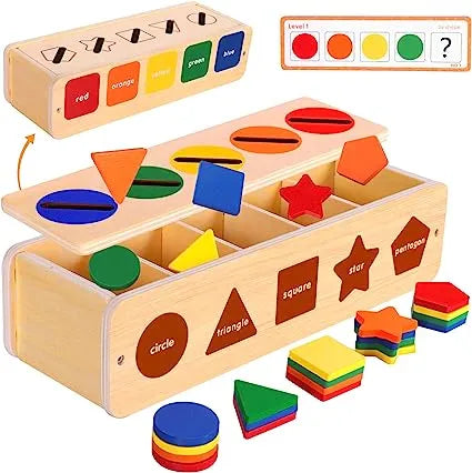 Wooden Shape Sorting Color Matching Toy