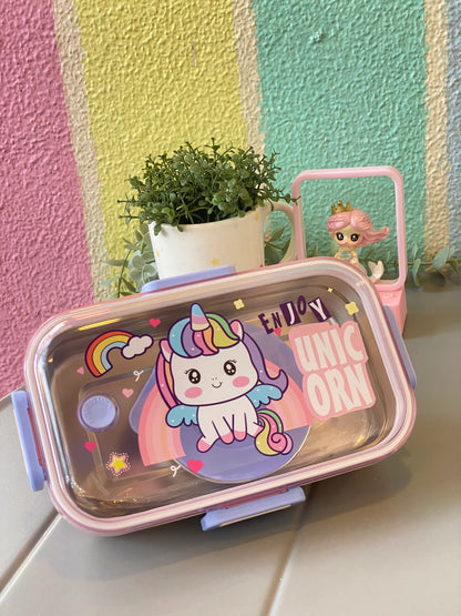 Leakproof Dino Lunchbox with Mini Snack Container & Spoon | Durable & Fun Design for Kids