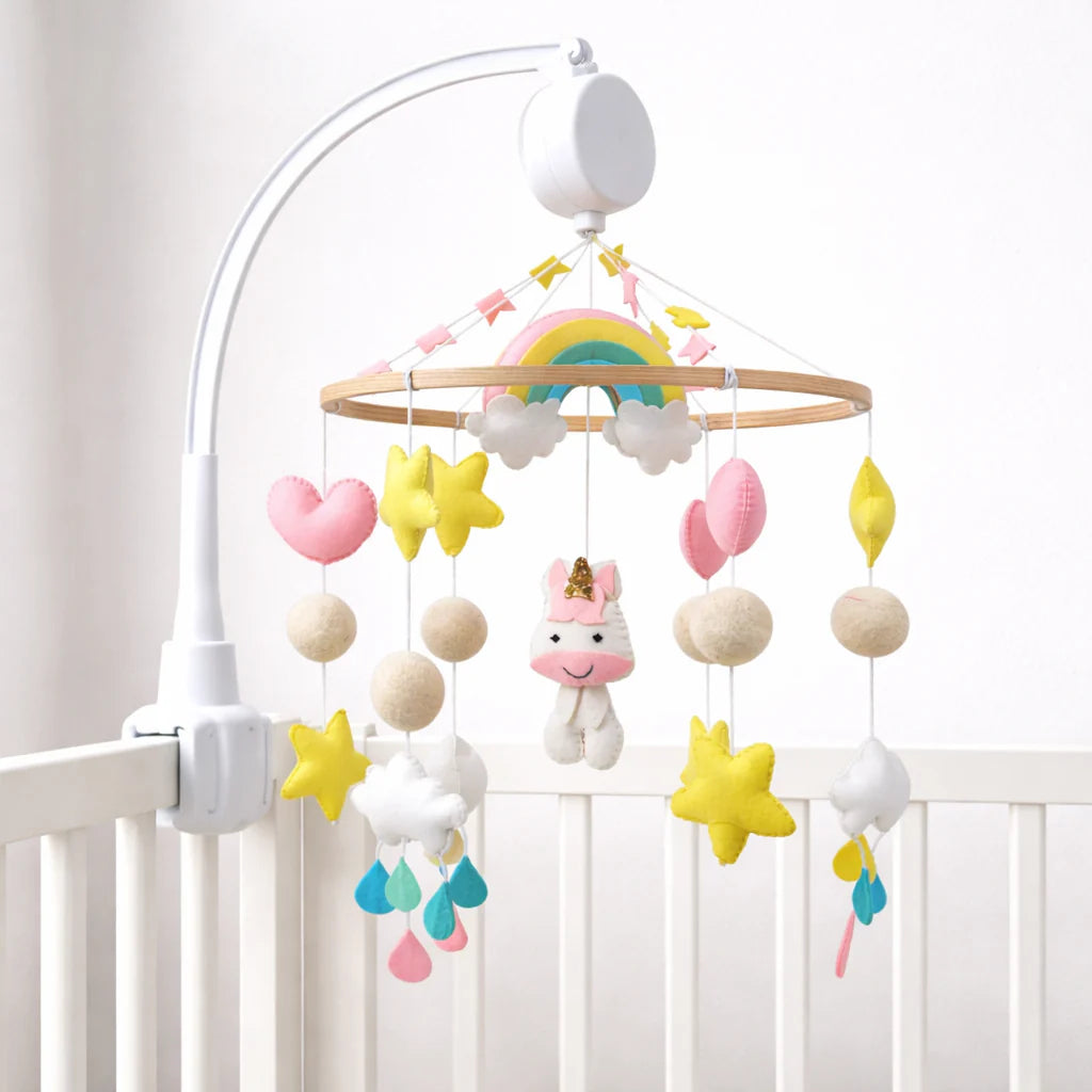 Cot / Crib Mobile - Rainbow Unicorn Delight