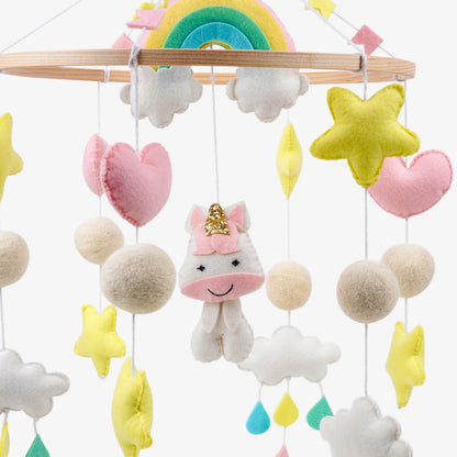 Cot / Crib Mobile - Rainbow Unicorn Delight