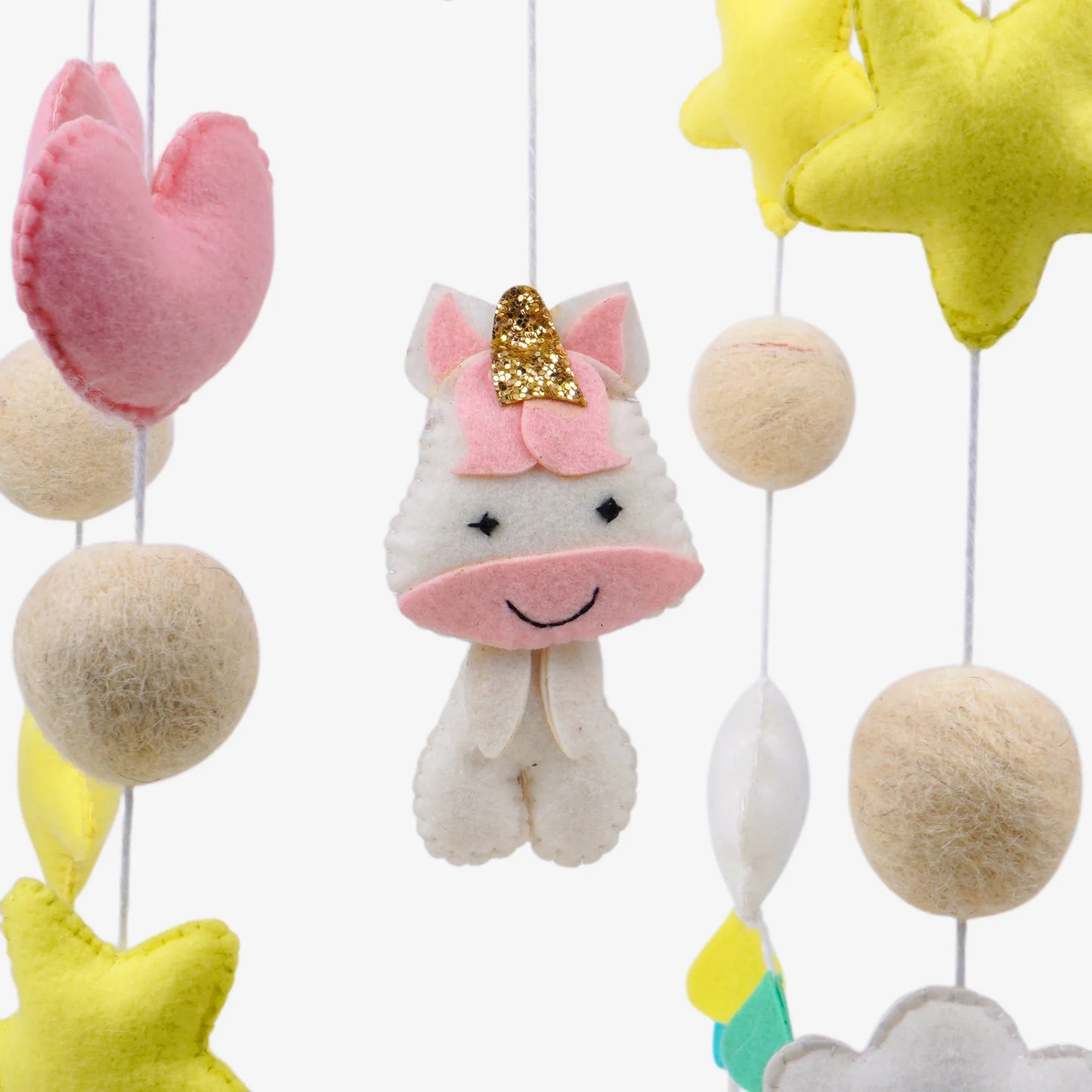 Cot / Crib Mobile - Rainbow Unicorn Delight