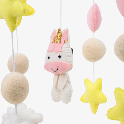 Cot / Crib Mobile - Rainbow Unicorn Delight