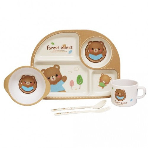 Bamboo Fiber Eco Friendly Dinnerware Plate 5 Pcs Set for Kids