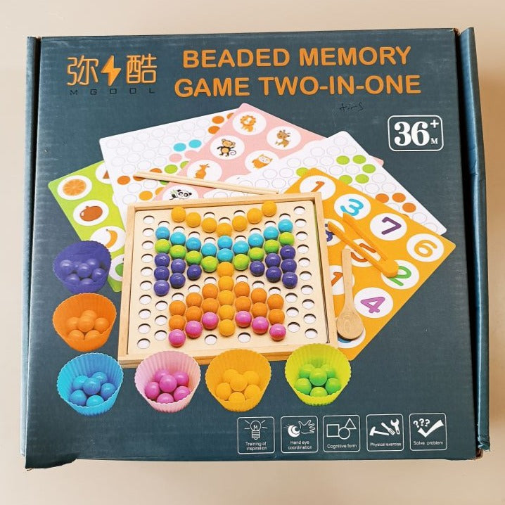 Wooden Beaded Memory Game 2 in 1