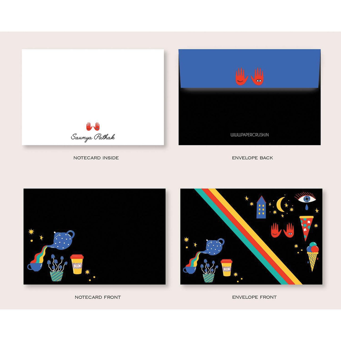 Folded-Notecards + Envelopes - Set of 25