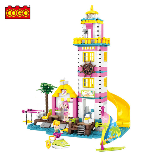 Island Lighthouse Learning Brick Toy for Kids