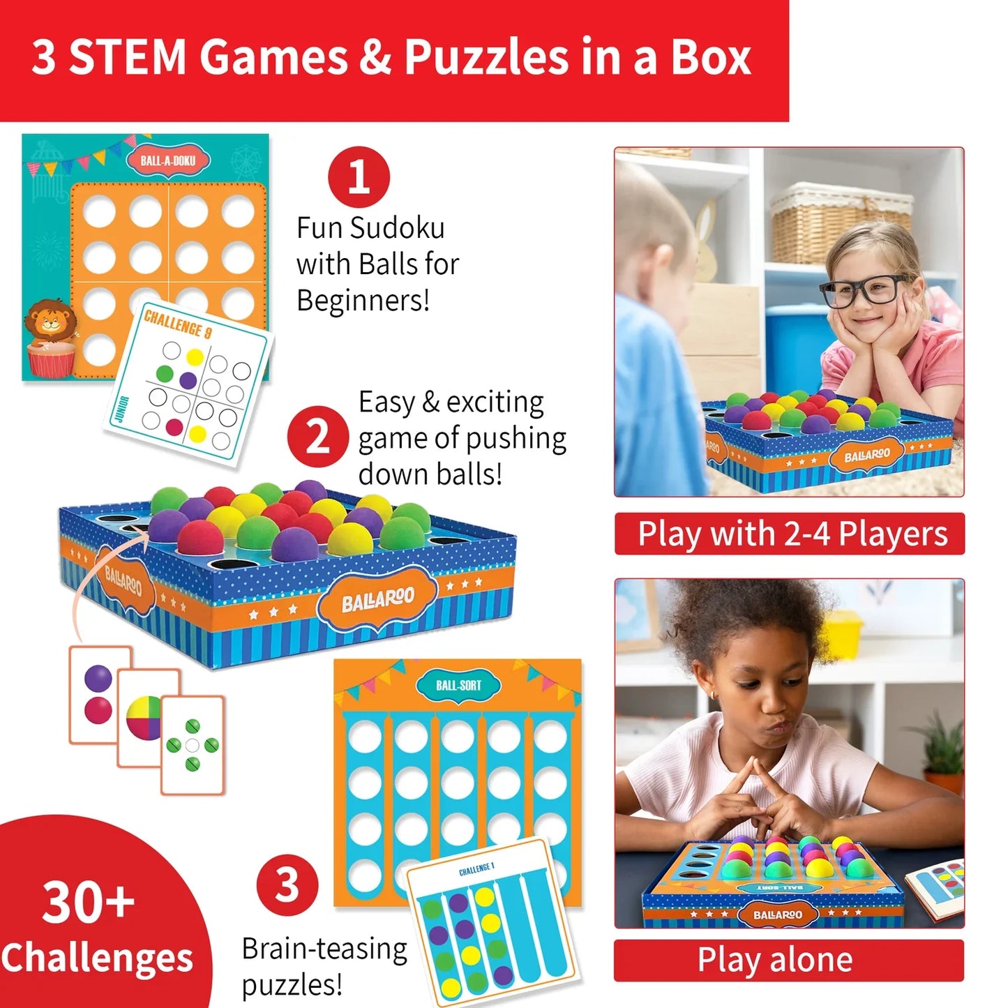 Ballaroo 3-in-1 Logic Games & Puzzles