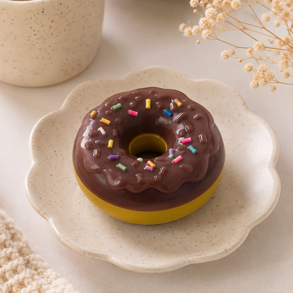 Donut Squishy Toy with Colourful Sprinkles, Soft Stress-Relief Sensory Toy