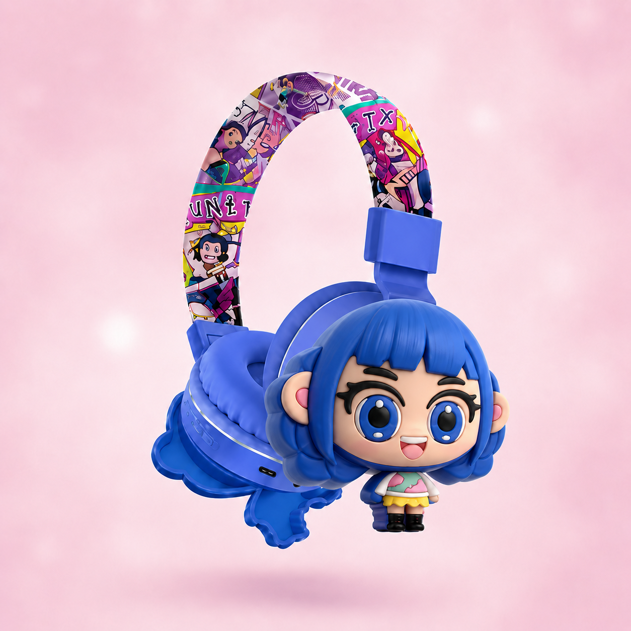 K-Pop Demon Hunters Character Wireless Headphones for Kids – Cute Foldable Design