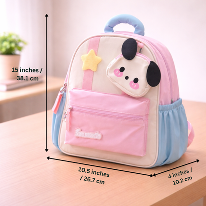 Cute Puppy Preschool Backpack with Mini Pouch