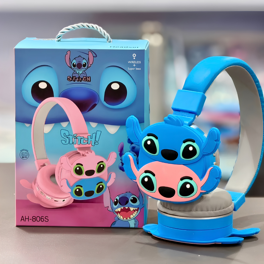 Cute Stitch-Inspired Kids Wireless Headphones