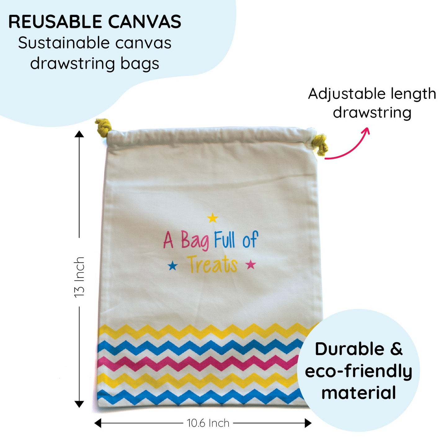 Reusable Canvas Drawstring Bags