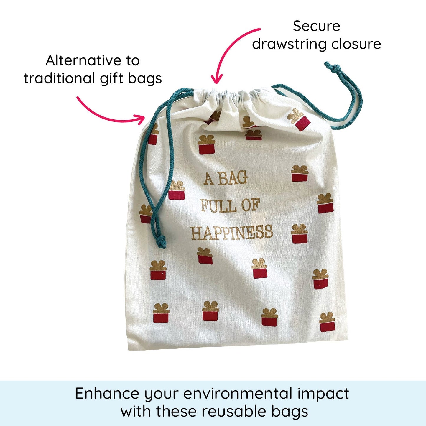Reusable Canvas Drawstring Bags