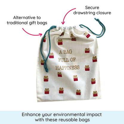 Reusable Canvas Drawstring Bags